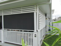 Side Channel Fabric Patio Verandah Blinds and TROPICOOL Adjustable Tornado Metal Louvred Awnings